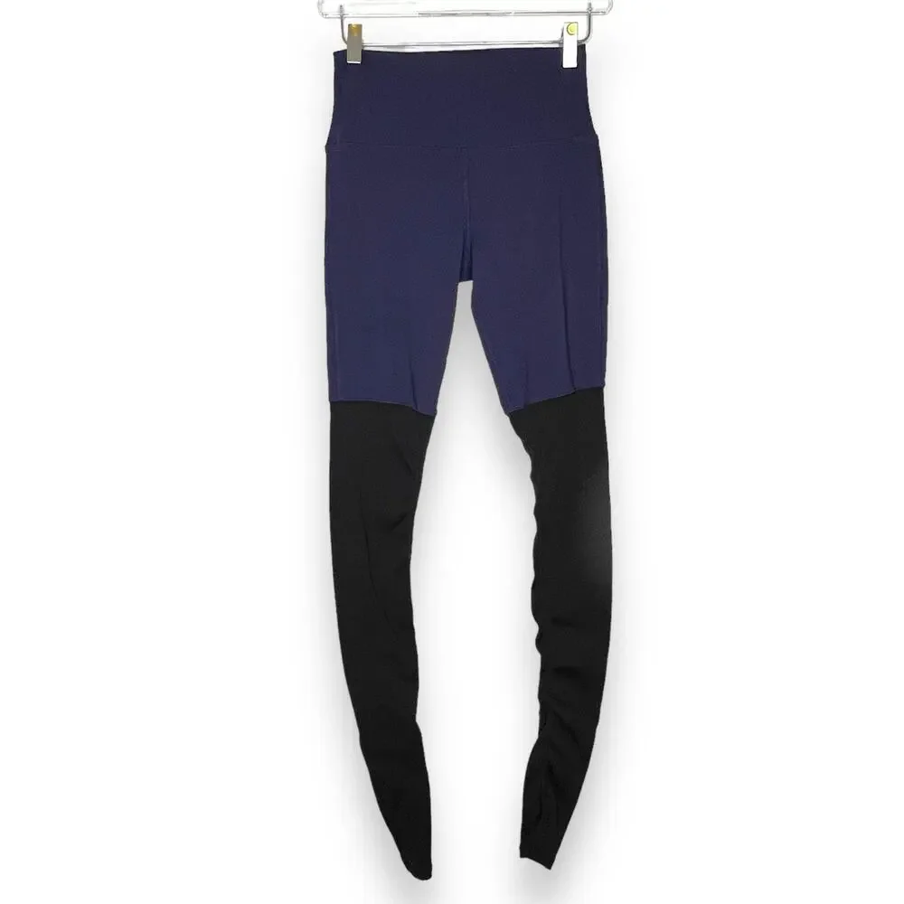 ALO Goddess Yoga Leggings Navy And Gray Size Small